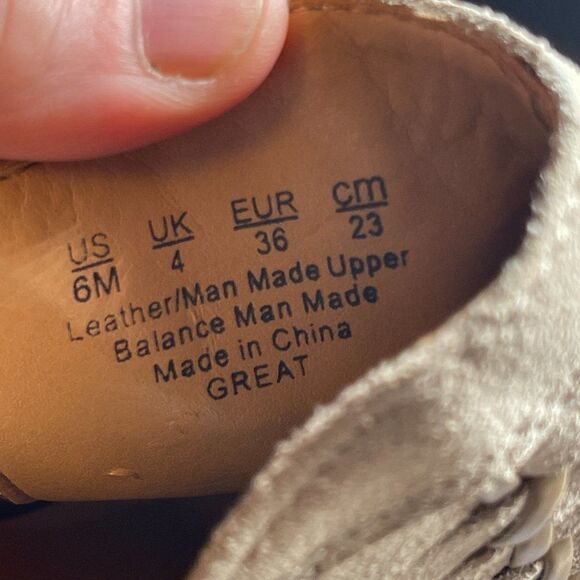 Franco Sarto Tan Leather Heeled Buckled Ankle Booties 6 - Picture 10 of 11